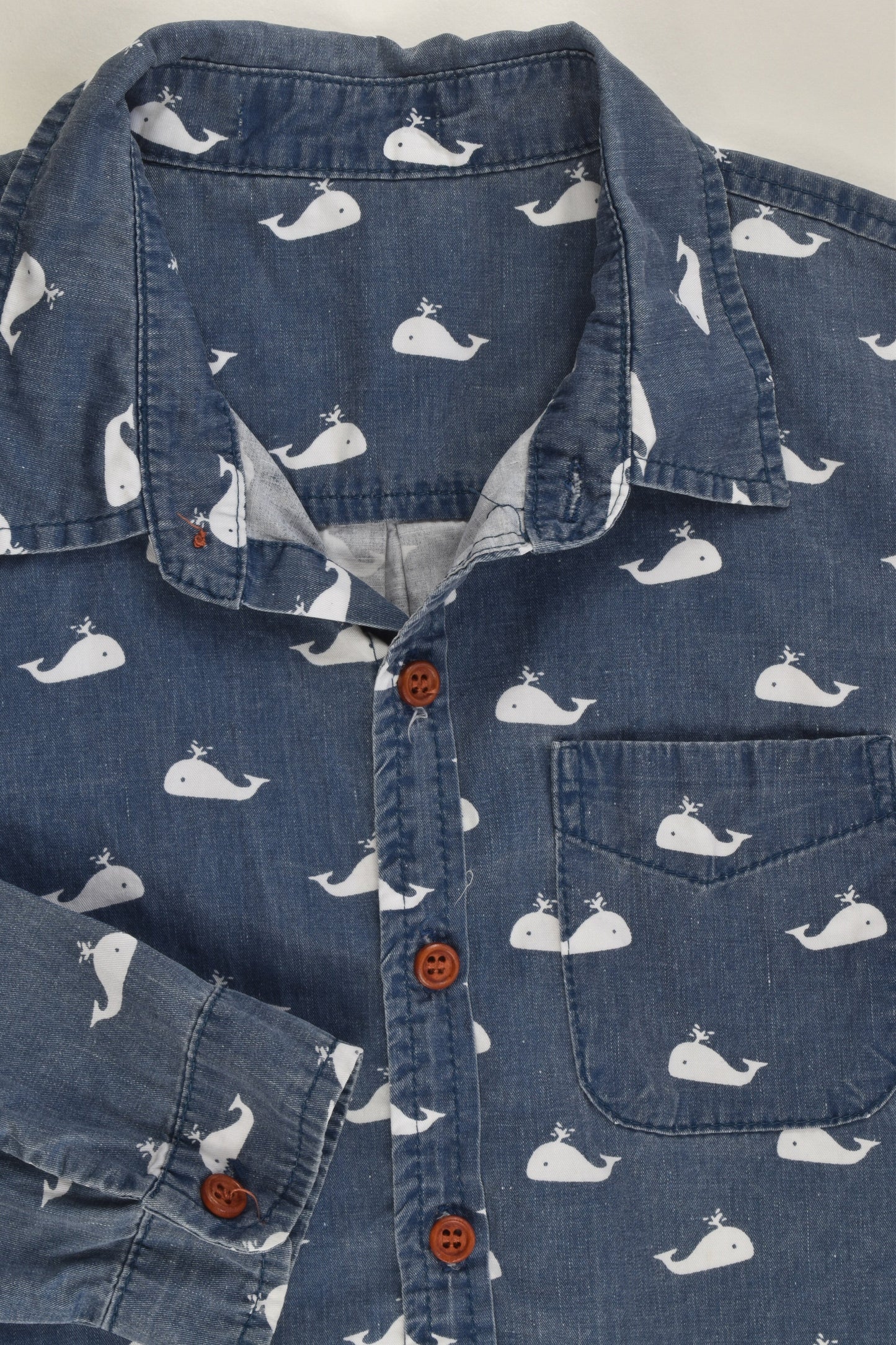 Brand Unknown Size 6 Faded-look Whale Shirt