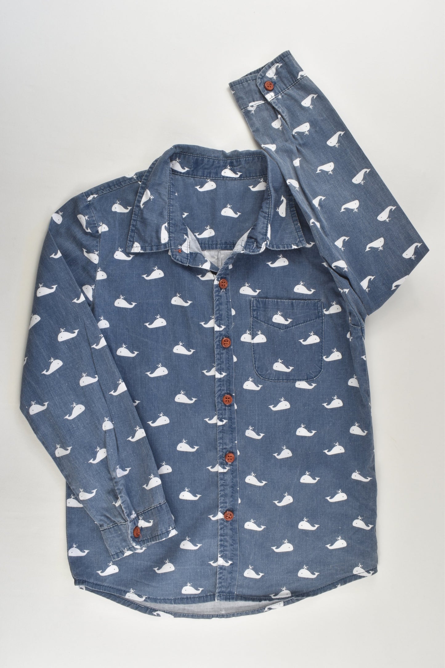 Brand Unknown Size 6 Faded-look Whale Shirt