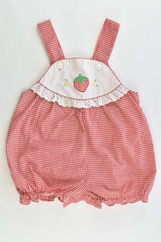Brand Unknown Size approx 0 Vintage Strawberry Summer Romper