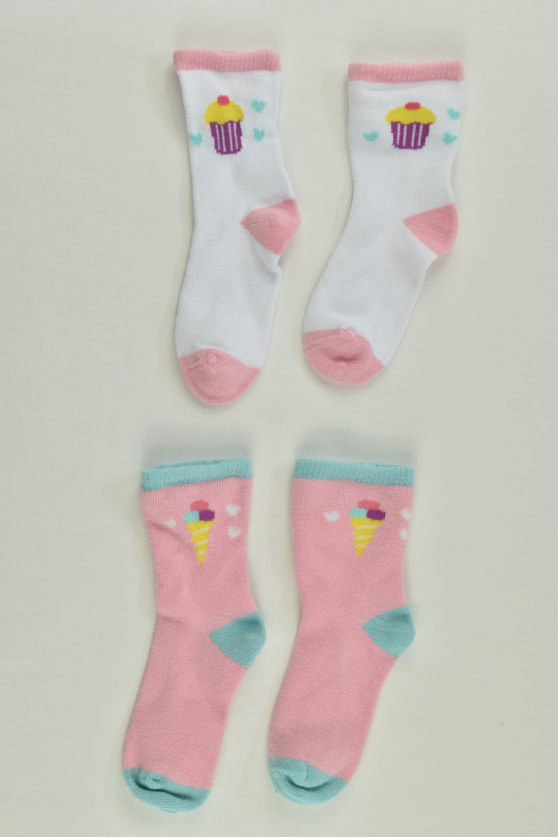 Brand Unknown Size approx 1 Ice Cream and Cupcake Socks