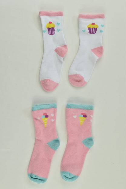 Brand Unknown Size approx 1 Ice Cream and Cupcake Socks