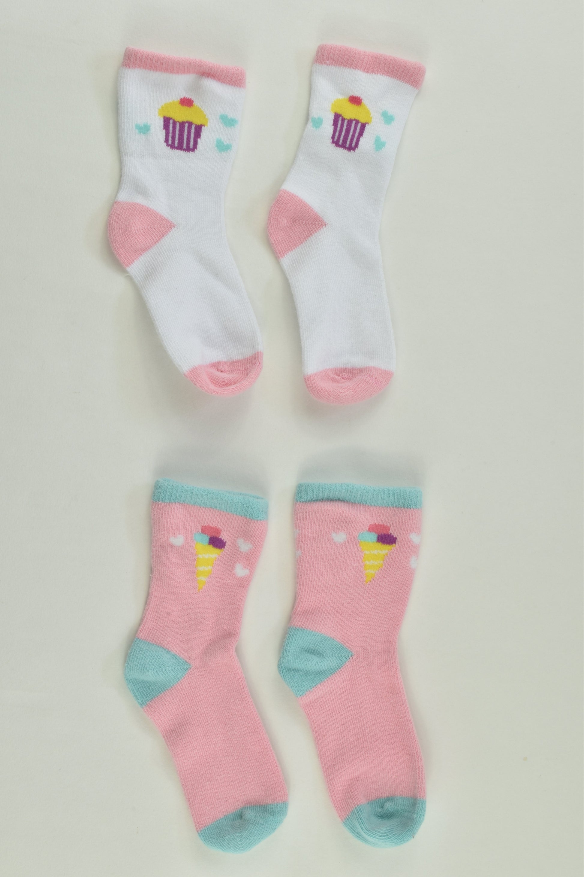 Brand Unknown Size approx 1 Ice Cream and Cupcake Socks
