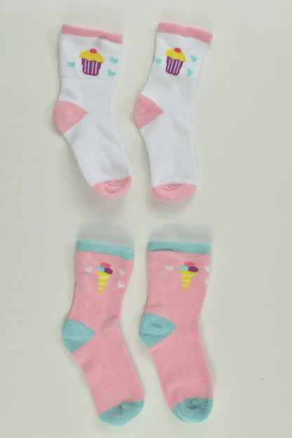 Brand Unknown Size approx 1 Ice Cream and Cupcake Socks