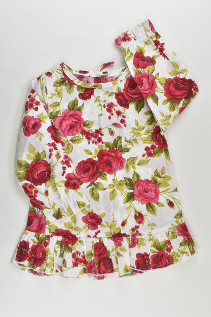 Brand Unknown Size approx 2-3 Roses Blouse/Tunic