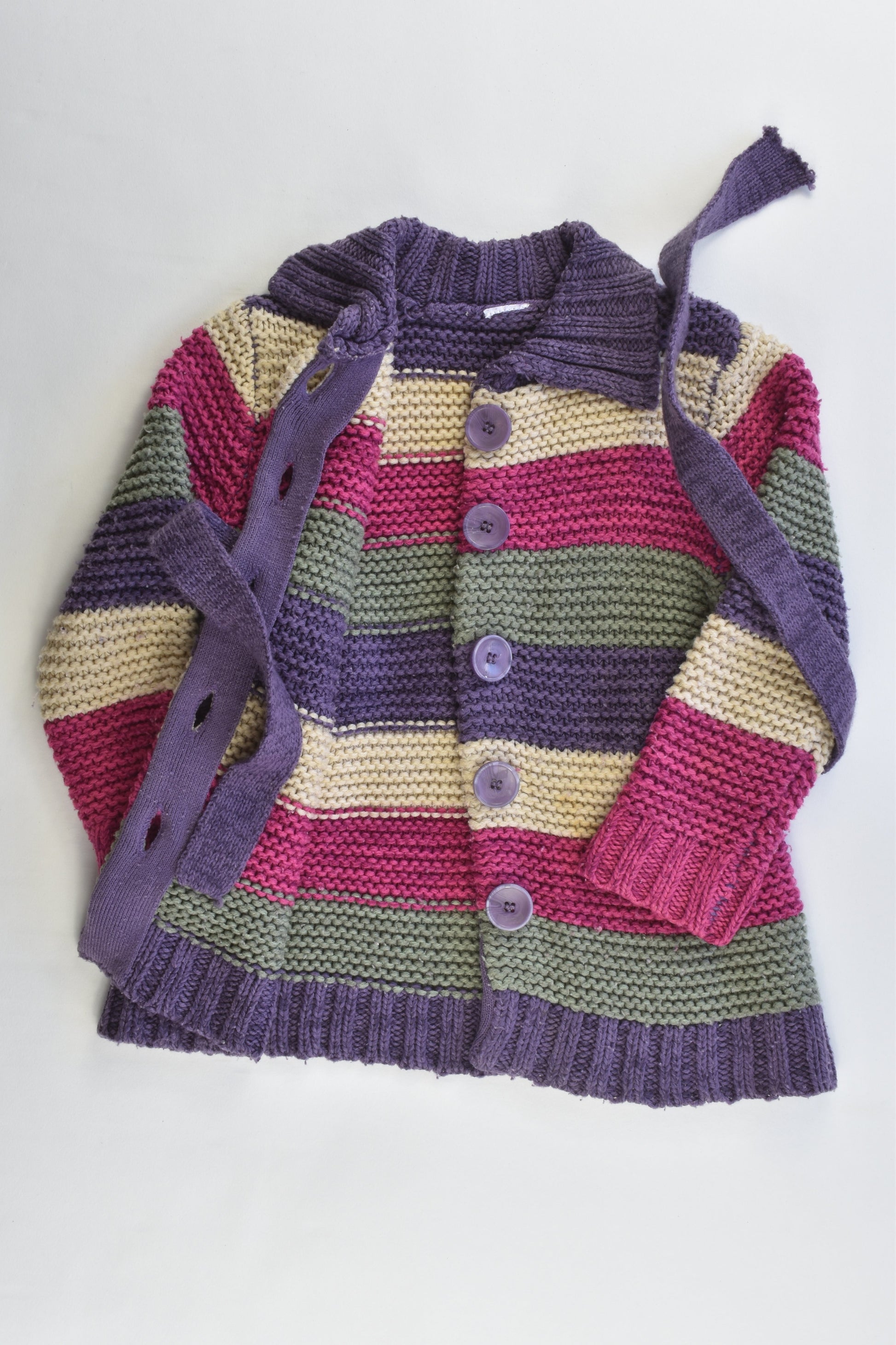 Brand Unknown Size approx 2 Striped Knitted Cardigan