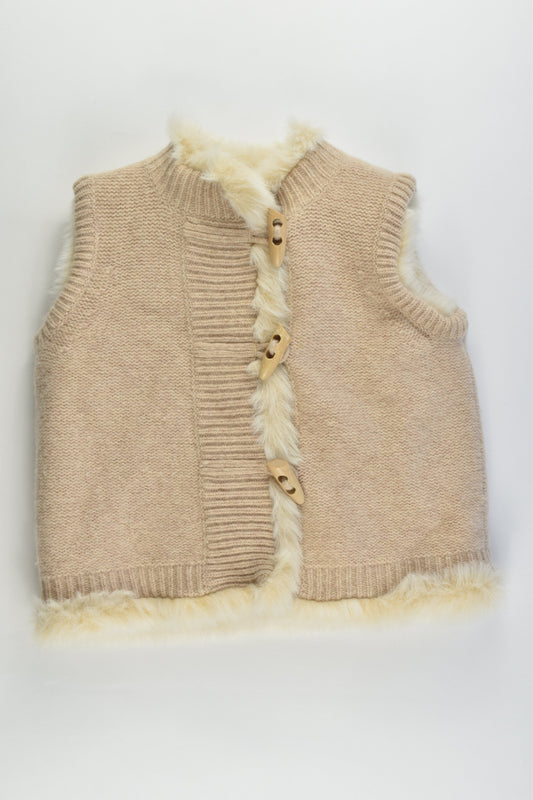 Brand Unknown Size approx 3 Knitted Furry Lined Warm Vest