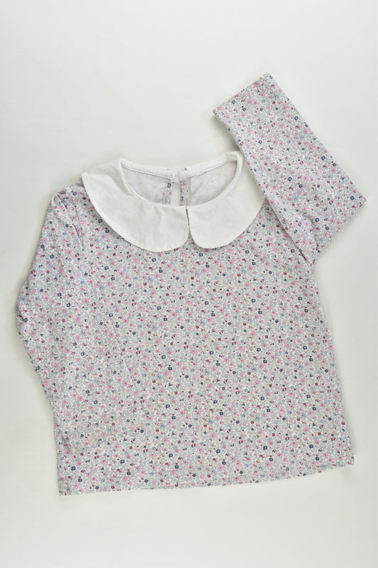 Brand Unknown Size approx 4 Collared Liberty Print Top