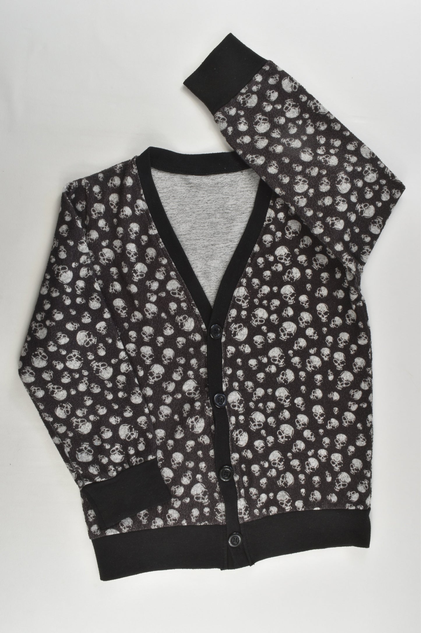 Brand Unknown Size approx 6 Skulls Grandpa Cardigan