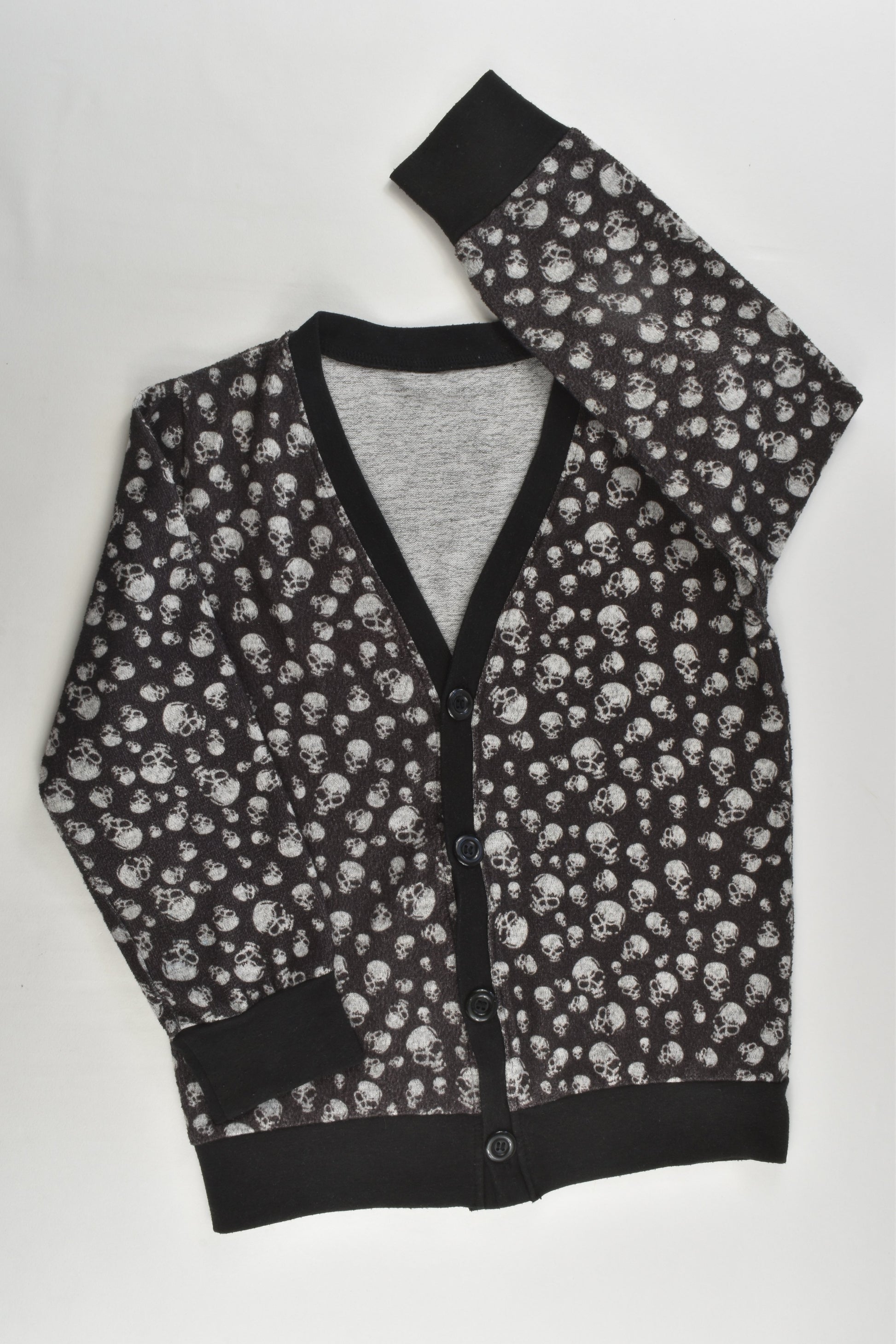 Brand Unknown Size approx 6 Skulls Grandpa Cardigan