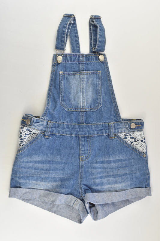 Breakers Size 12 Short Denim Overalls with Lace Details