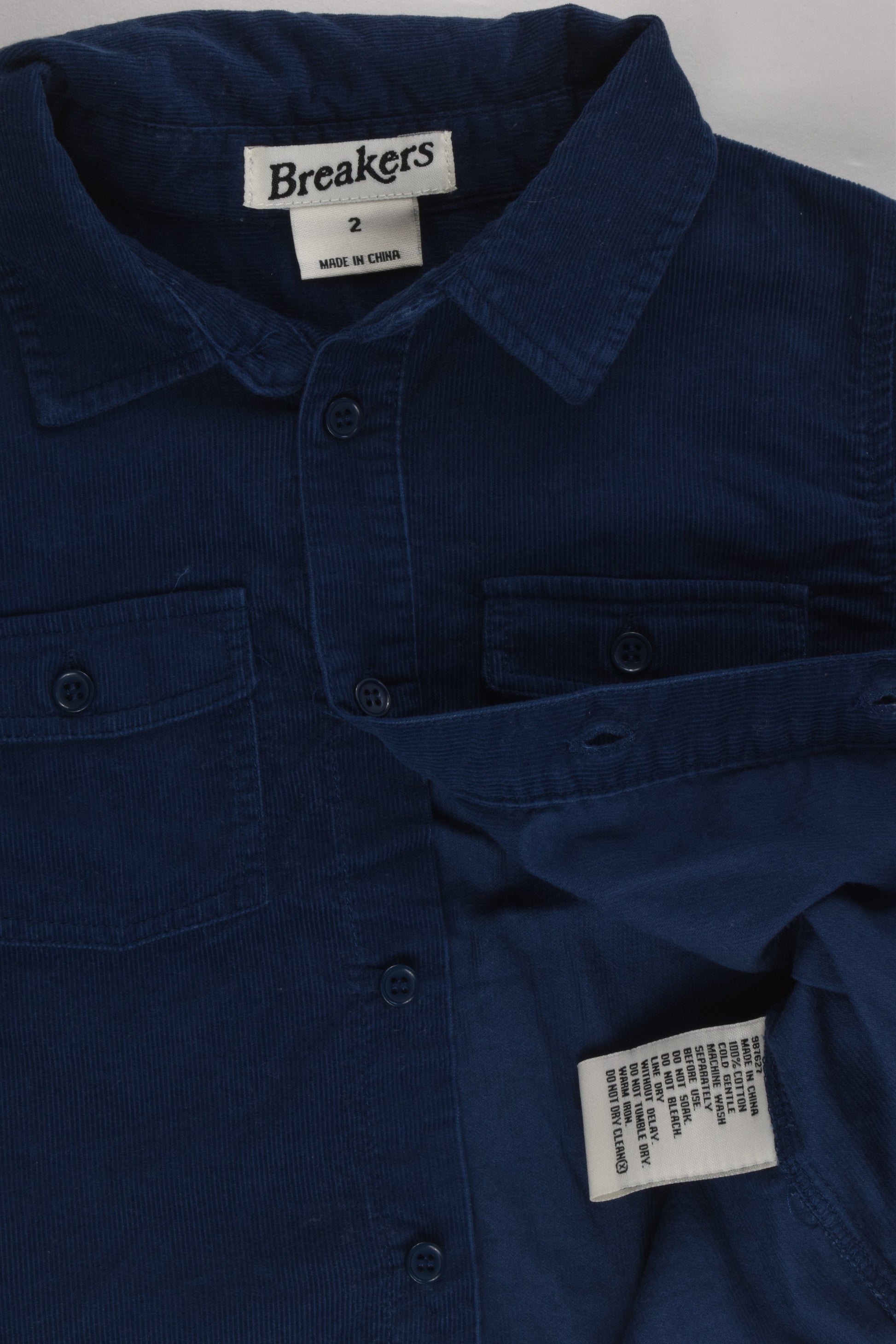Breakers Size 2 Lightweight Cord Shirt