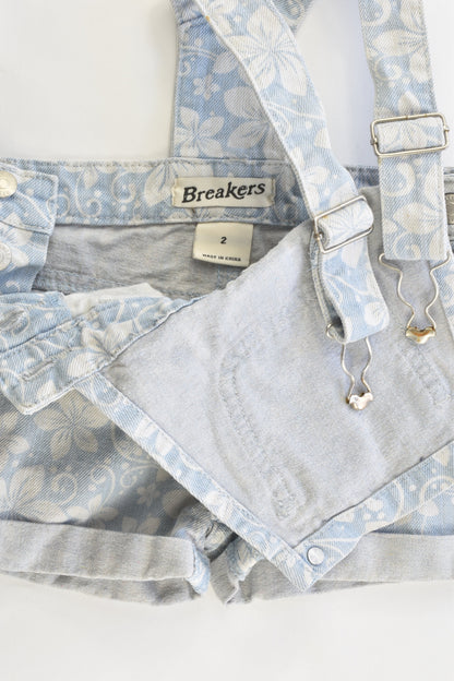 Breakers Size 2 Soft and Stretchy Short Overalls