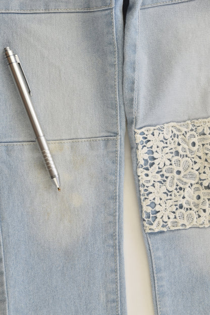 Breakers Size 4 Stretchy Denim Pants with Lace Detail