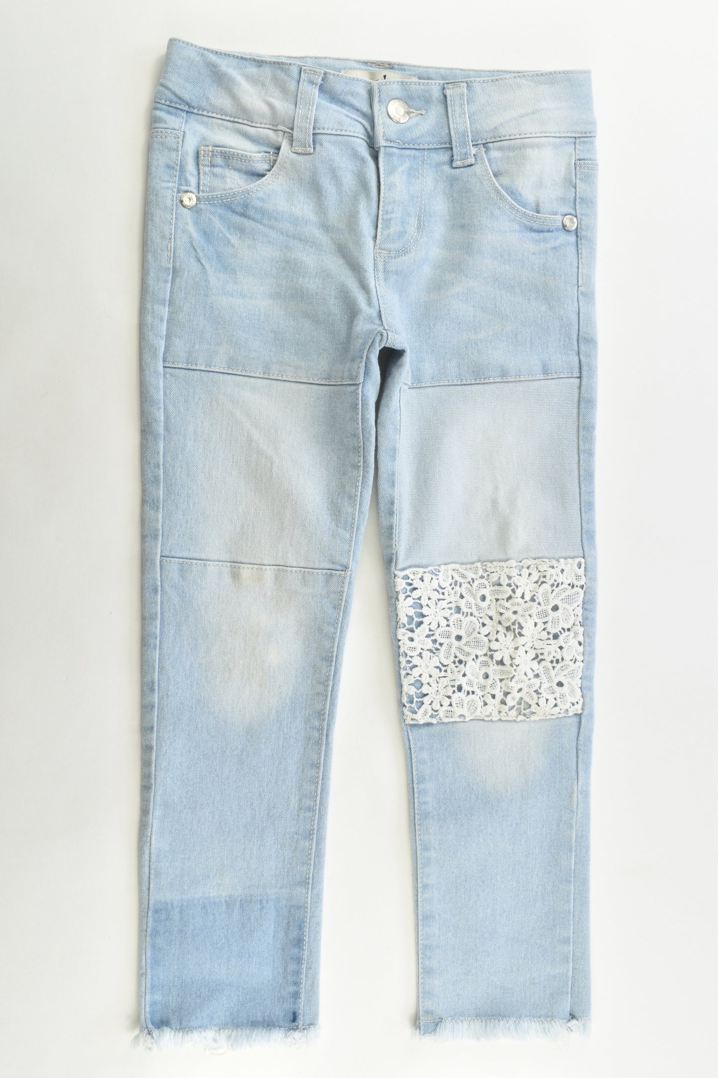 Breakers Size 4 Stretchy Denim Pants with Lace Detail