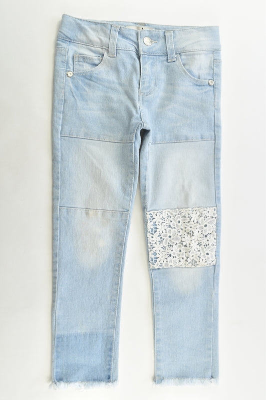 Breakers Size 4 Stretchy Denim Pants with Lace Detail