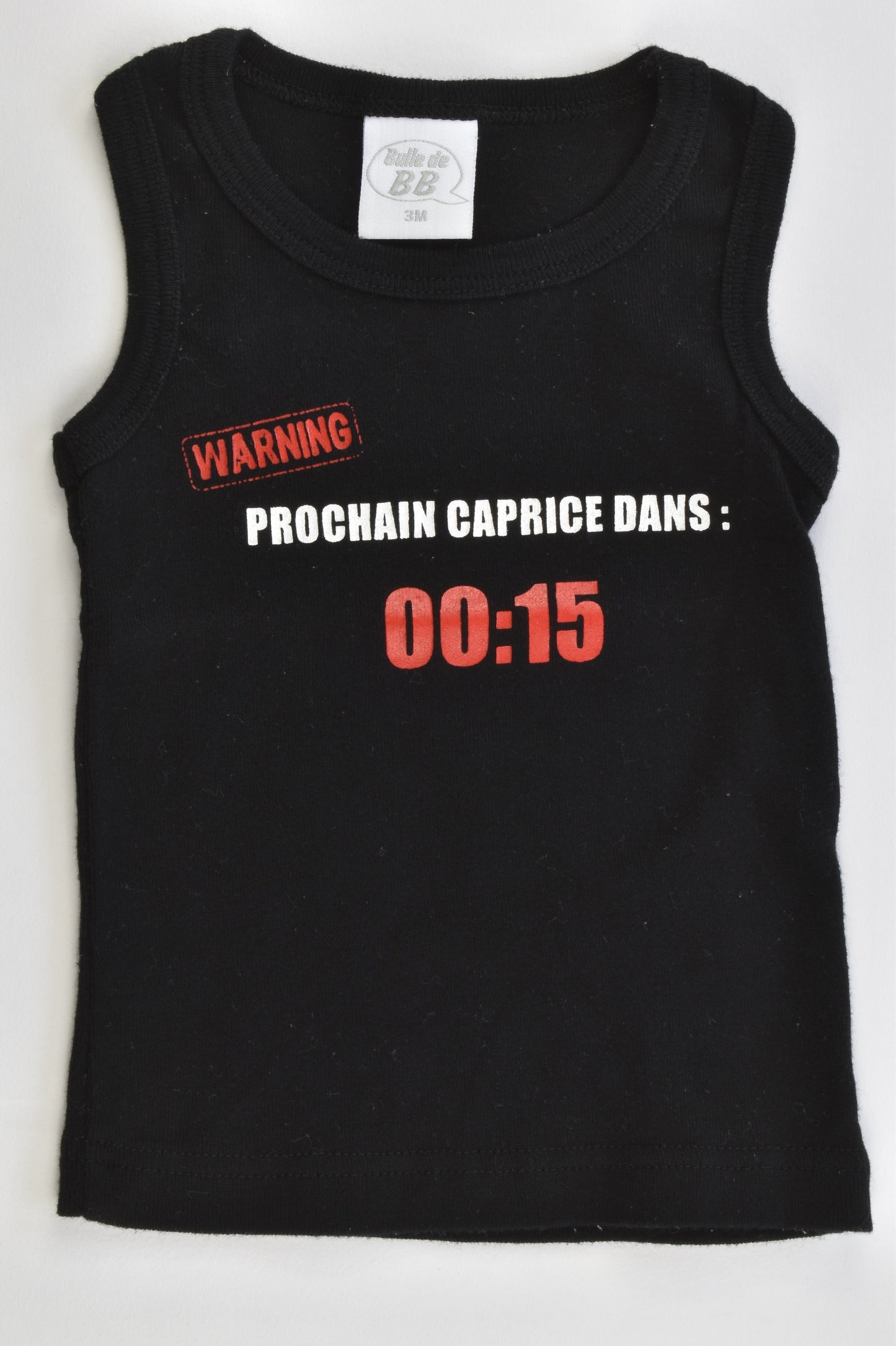 Bulle De BB (France) Size 000-00 (3 months) 'Warning, Prochain Caprice Dans 00:15' Tank Top