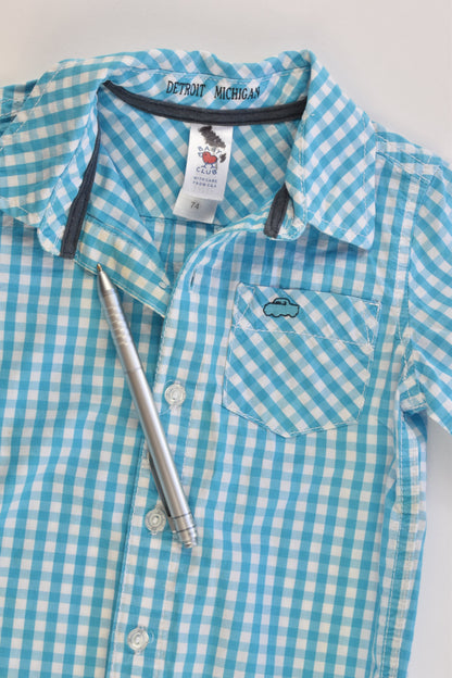 C&A (Germany) Size 0 (74 cm) Checked Collared Shirt