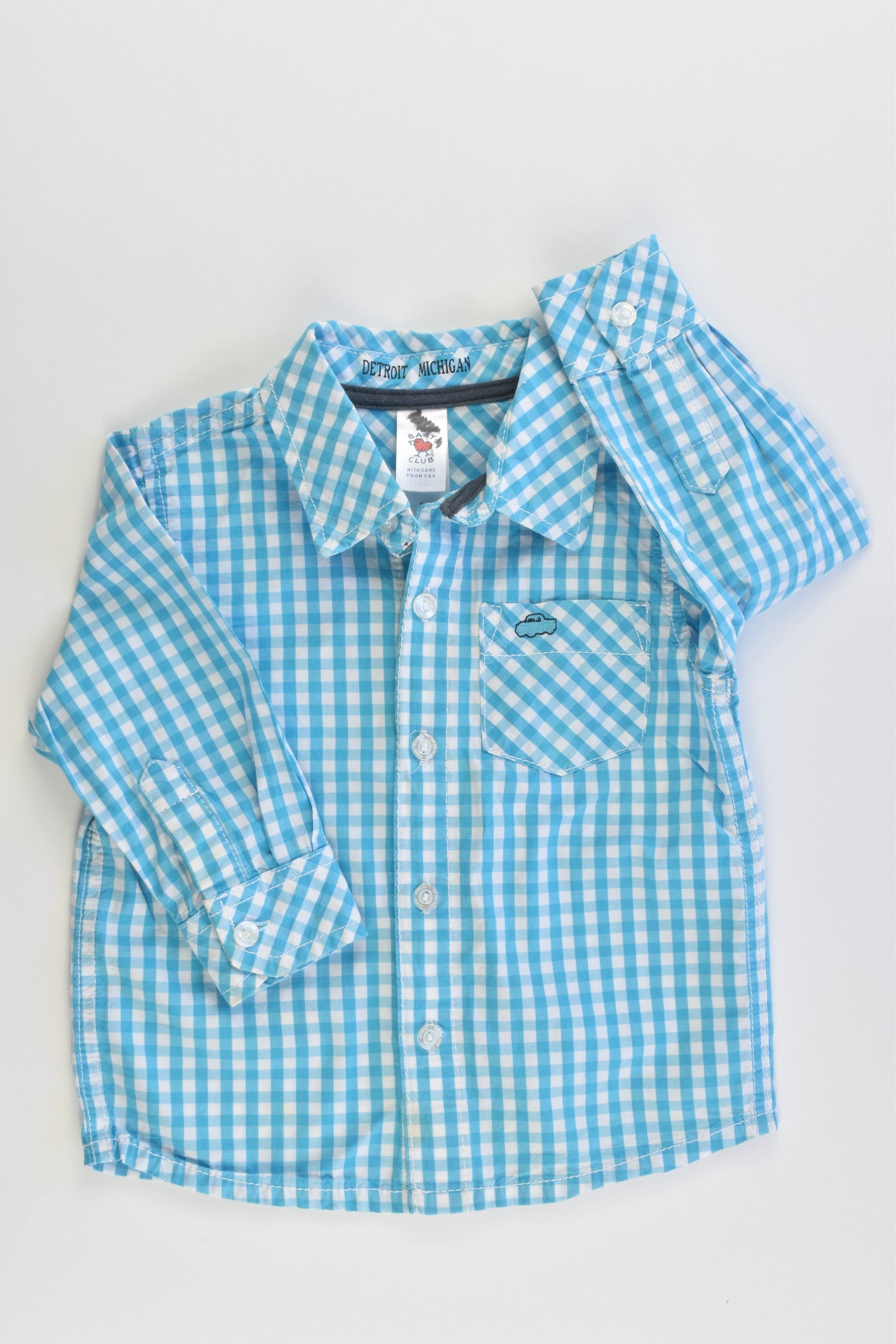 C&A (Germany) Size 0 (74 cm) Checked Collared Shirt
