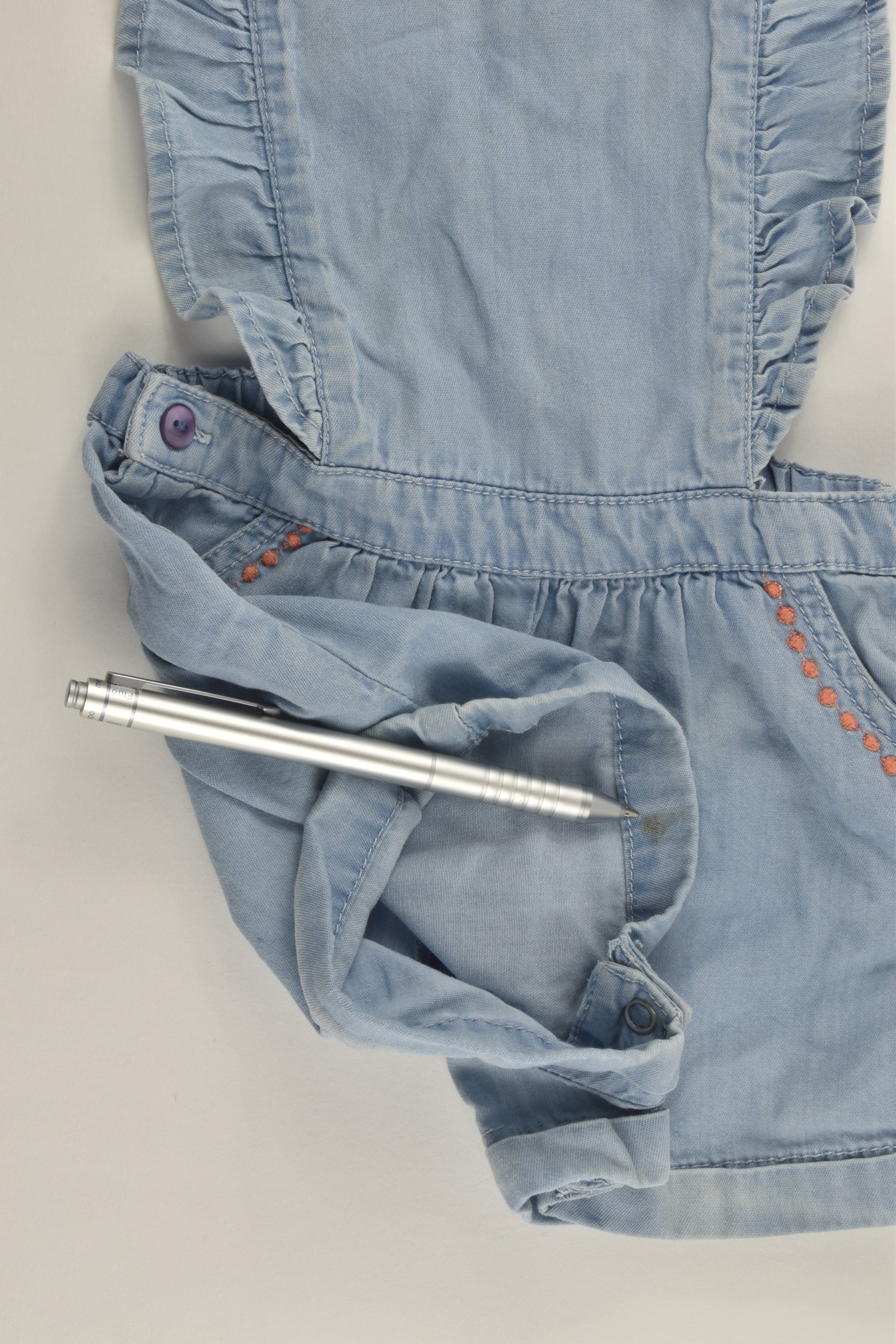 Cadet Rousselle (Paris) Size 00 (6 months) Lightweight Denim Short Overalls