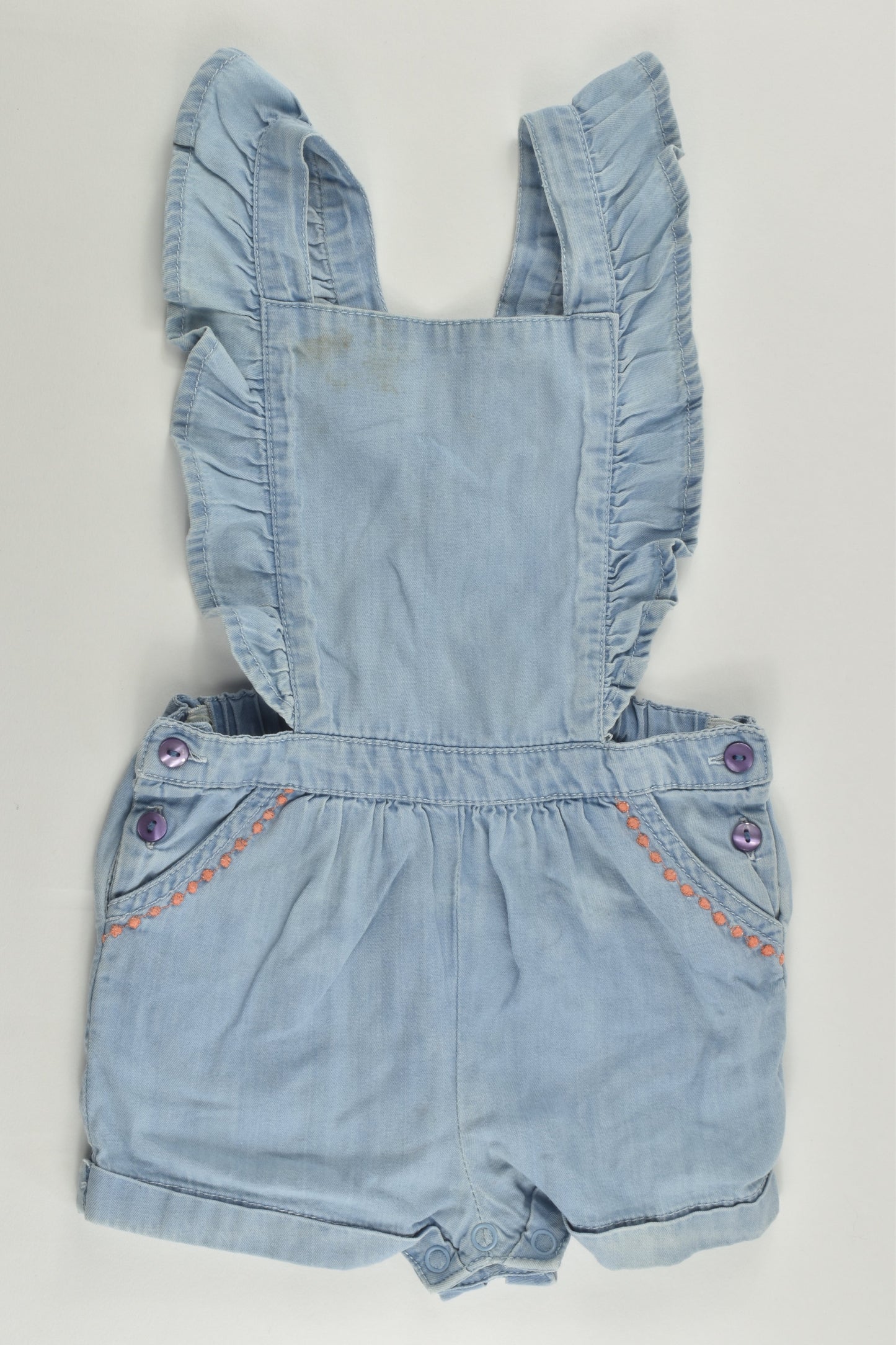 Cadet Rousselle (Paris) Size 00 (6 months) Lightweight Denim Short Overalls
