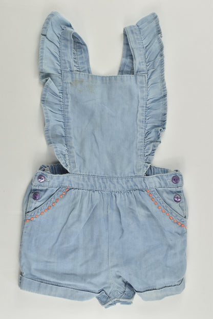 Cadet Rousselle (Paris) Size 00 (6 months) Lightweight Denim Short Overalls