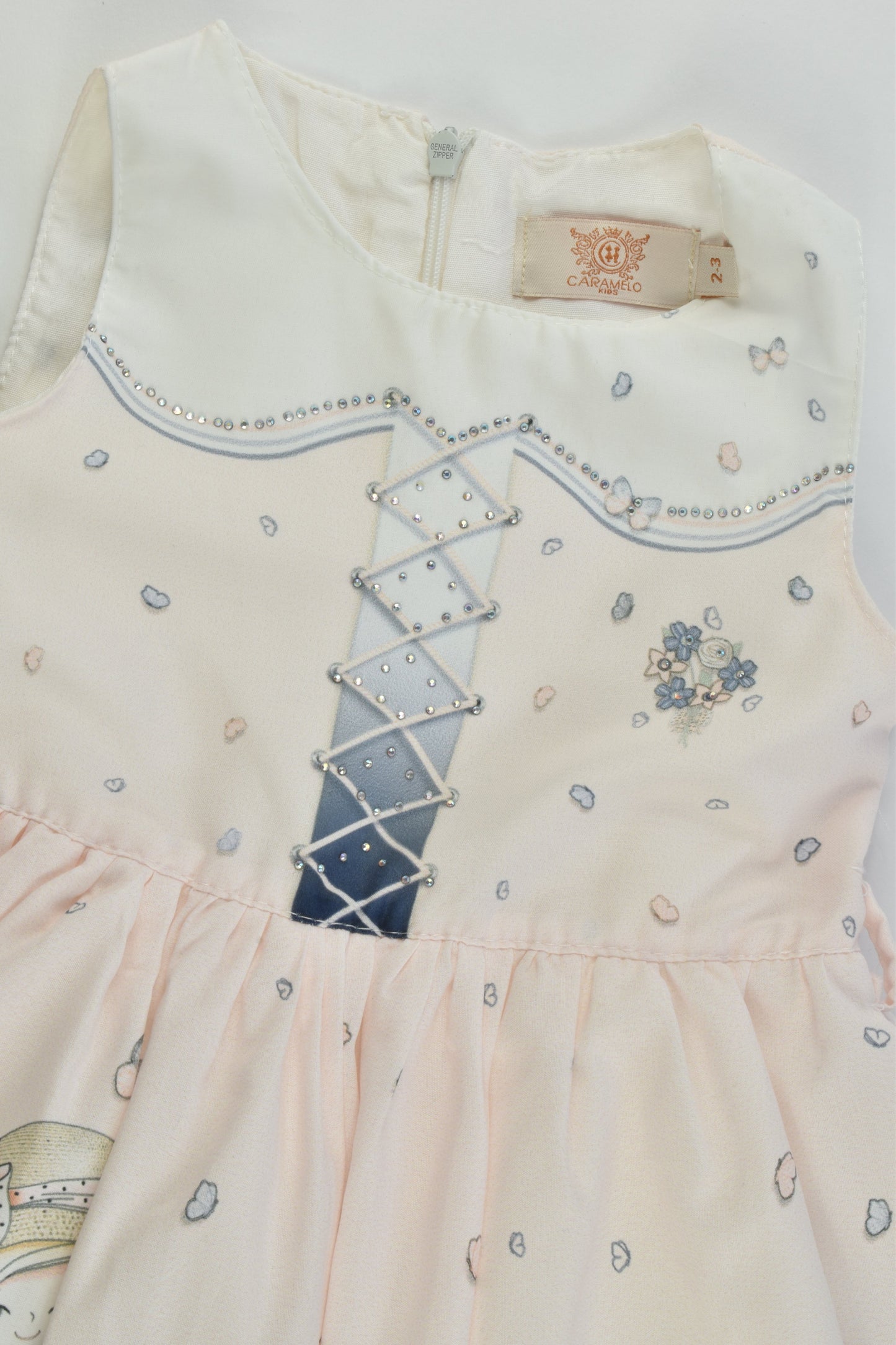 Caramelo Kids Size 2-3 Lined Girls and Mushroom Dress