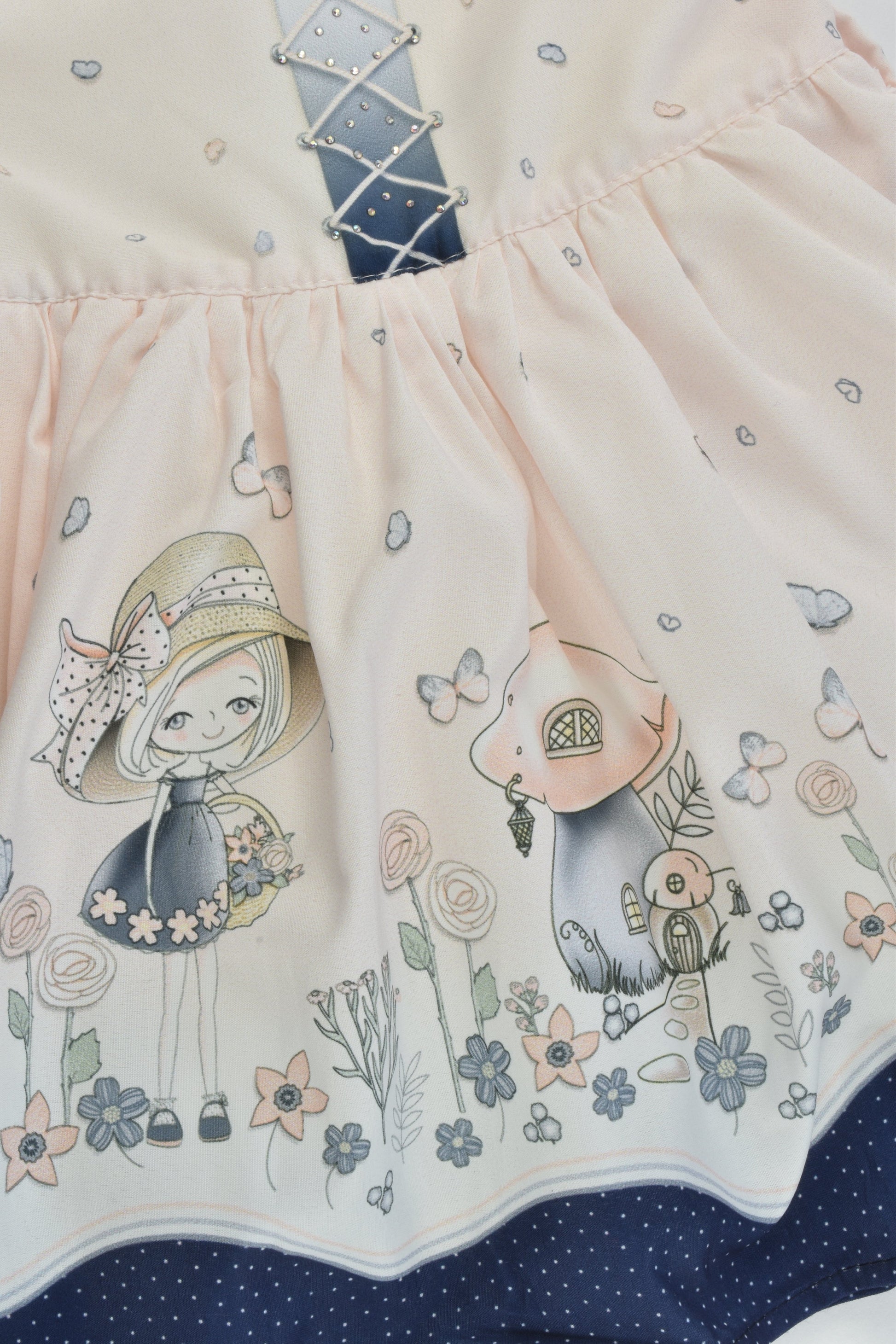 Caramelo Kids Size 2-3 Lined Girls and Mushroom Dress