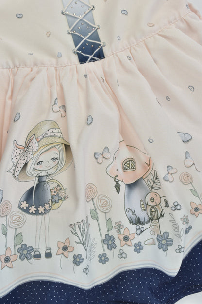 Caramelo Kids Size 2-3 Lined Girls and Mushroom Dress