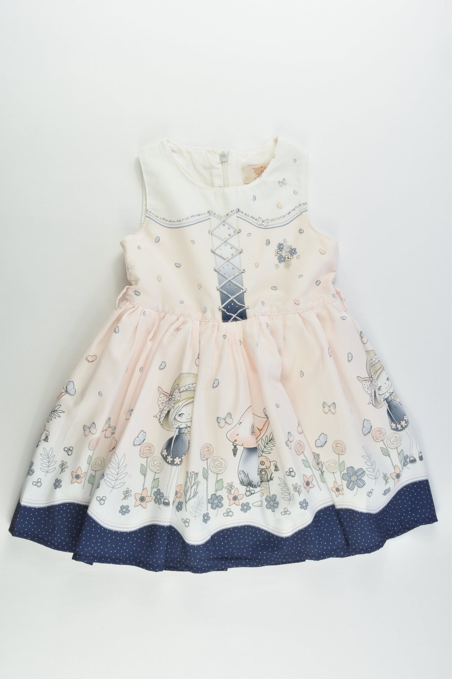 Caramelo Kids Size 2-3 Lined Girls and Mushroom Dress