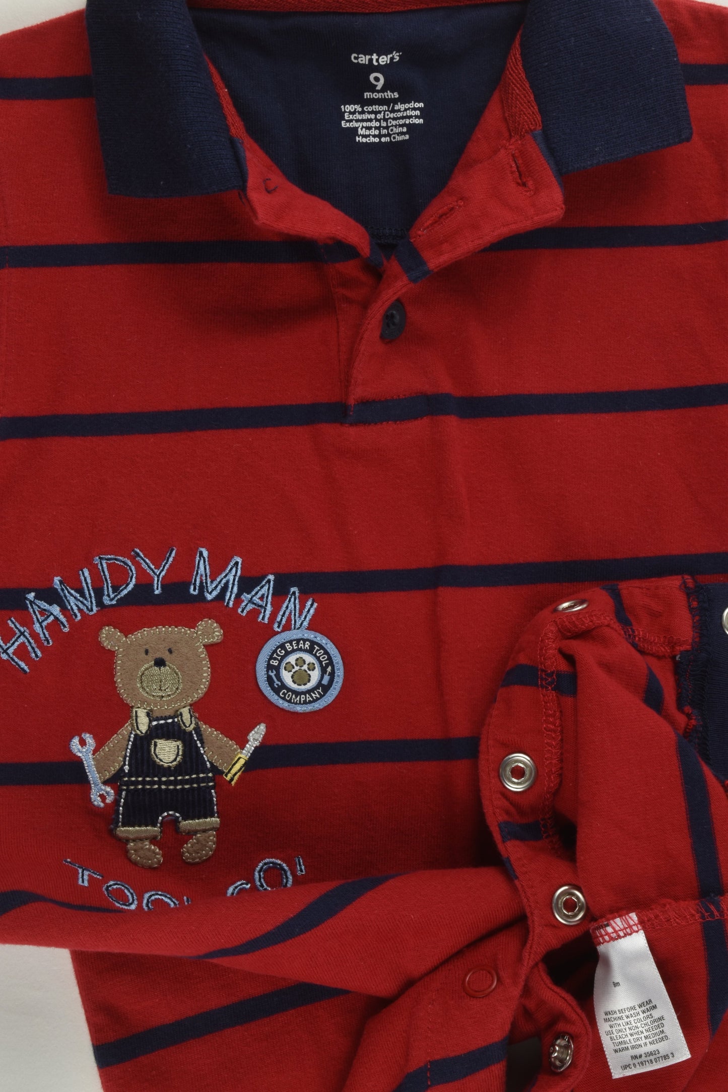 Carter's Size 0 (9 months) 'Handy Man Tool Co' Playsuit