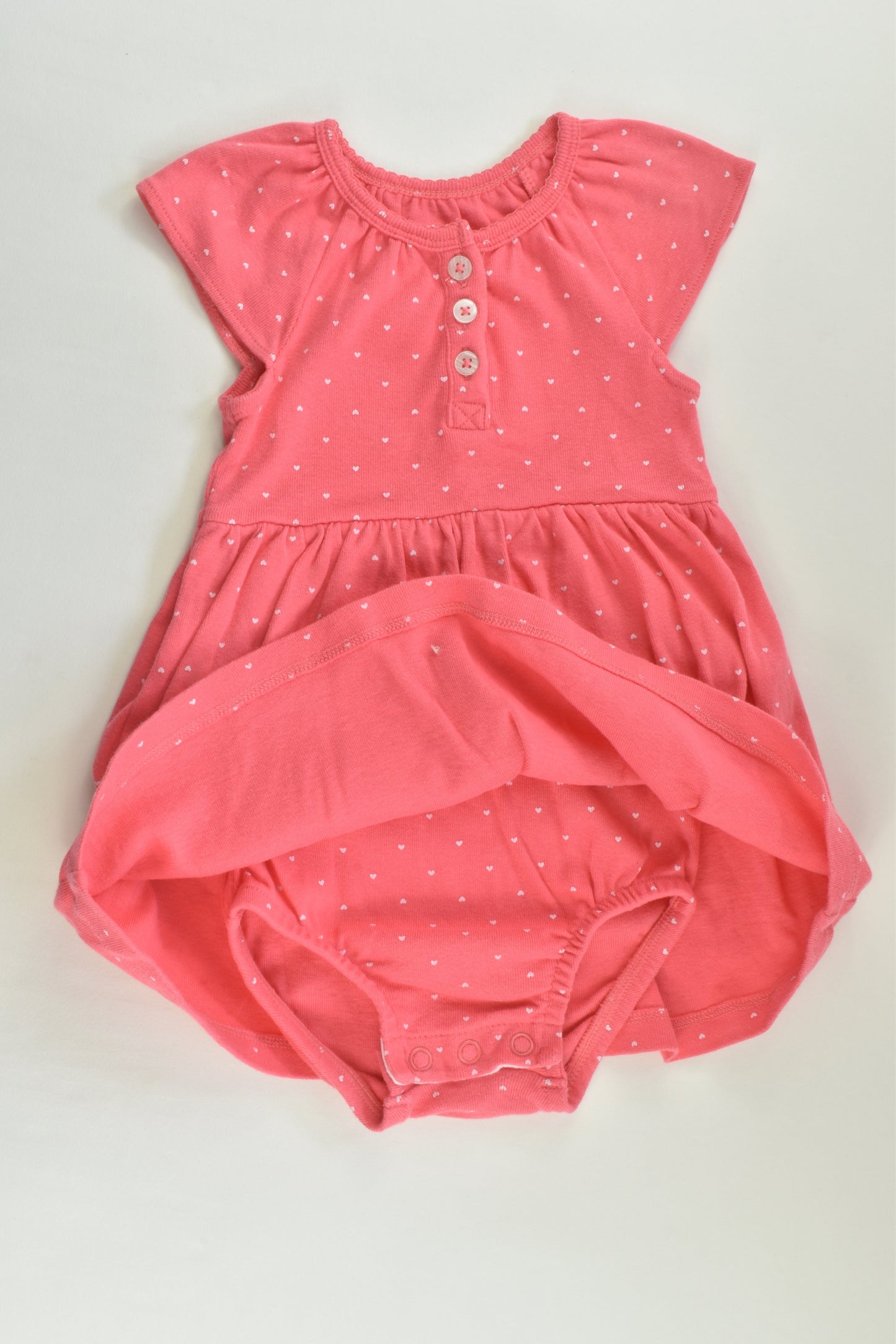 Carter's Size 0 (9 months) Love Hearts Dress with Bodysuit Underneath