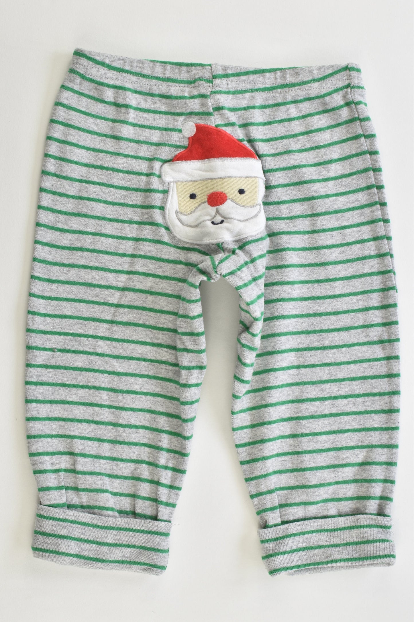 Carter's Size 0 Striped Santa at the Back Pants