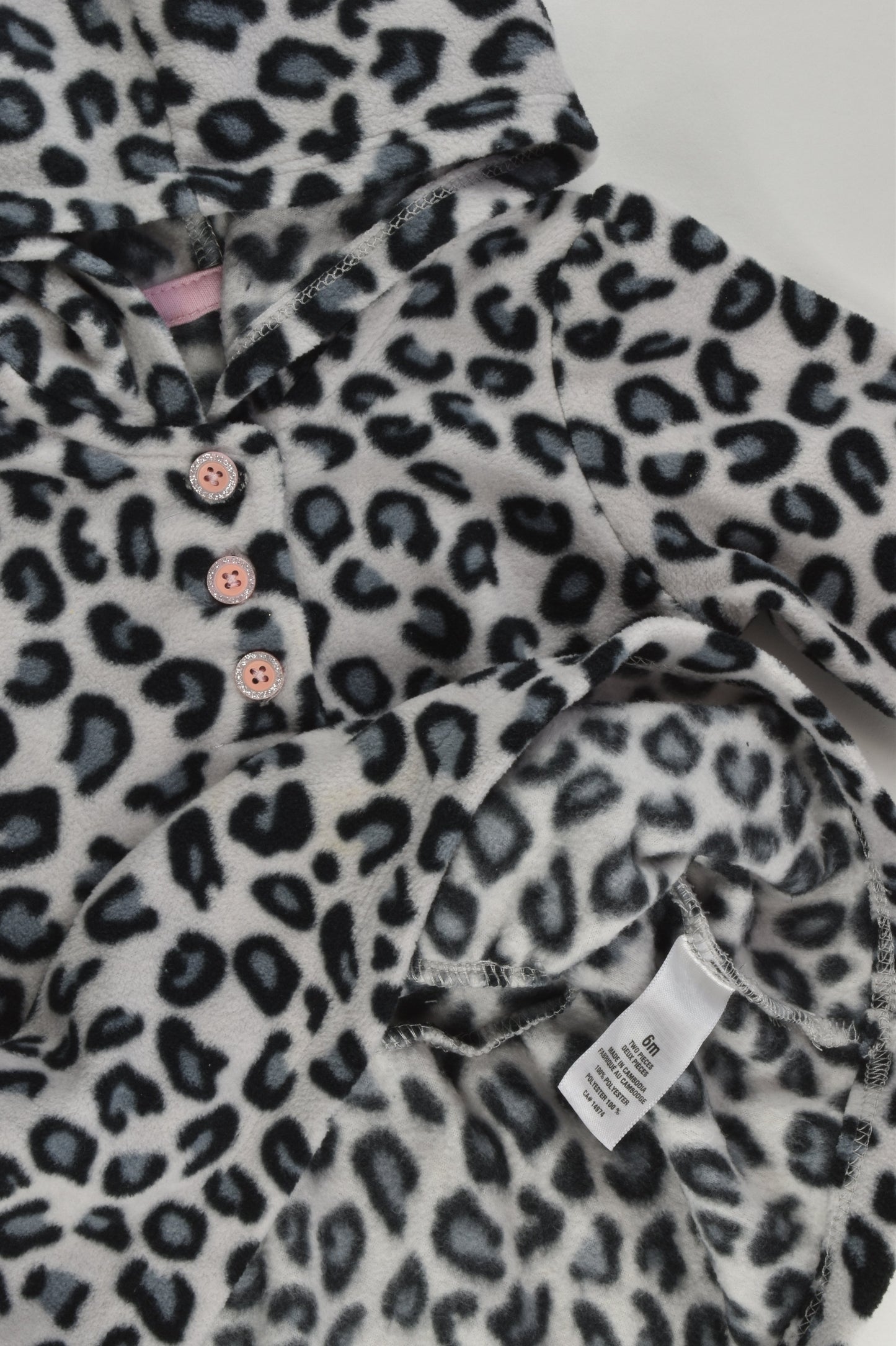 Carter's Size 00 (6 months) Hooded Snow Lepard Fleece Jumper