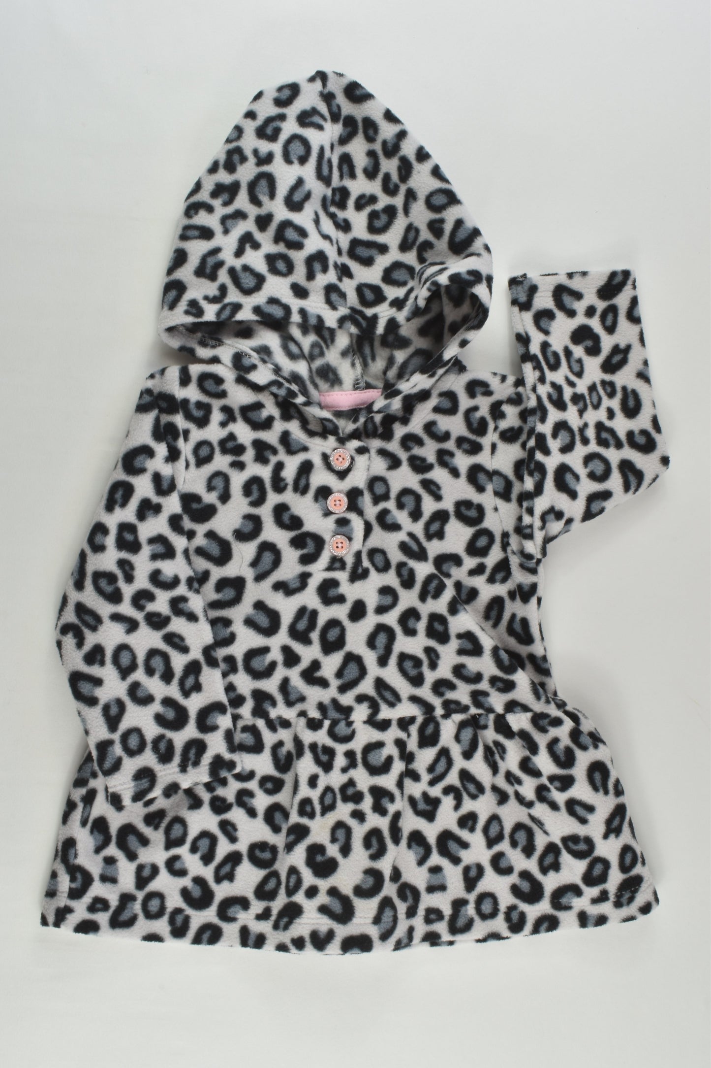 Carter's Size 00 (6 months) Hooded Snow Lepard Fleece Jumper