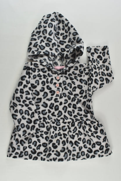 Carter's Size 00 (6 months) Hooded Snow Lepard Fleece Jumper
