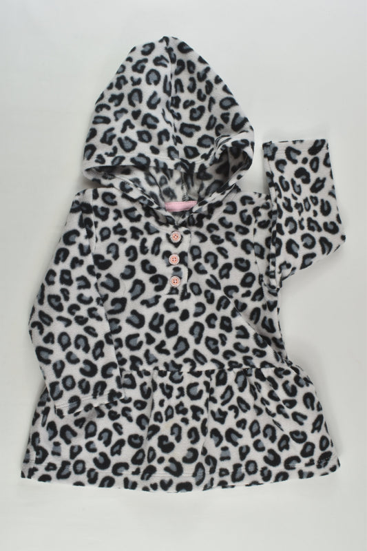 Carter's Size 00 (6 months) Hooded Snow Lepard Fleece Jumper