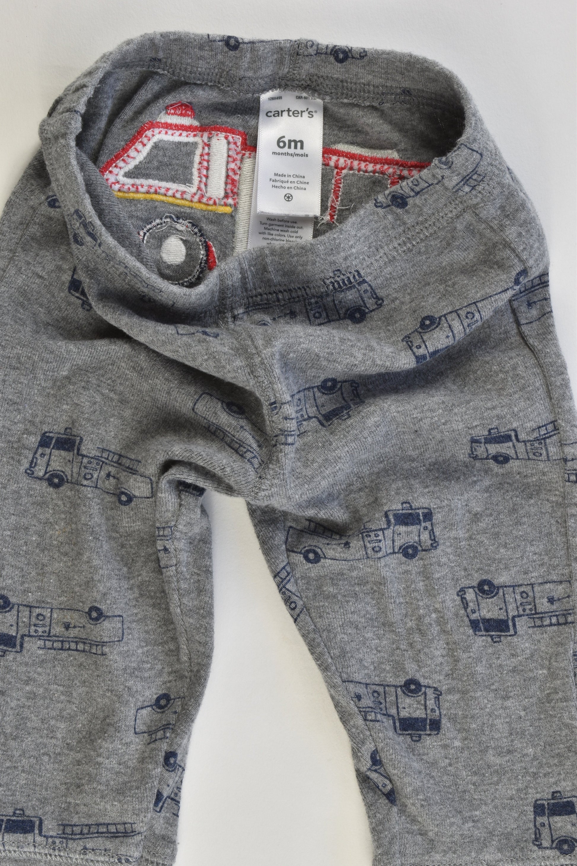Carter's Size 00 (6 months) Pants with Fire Engine at the back