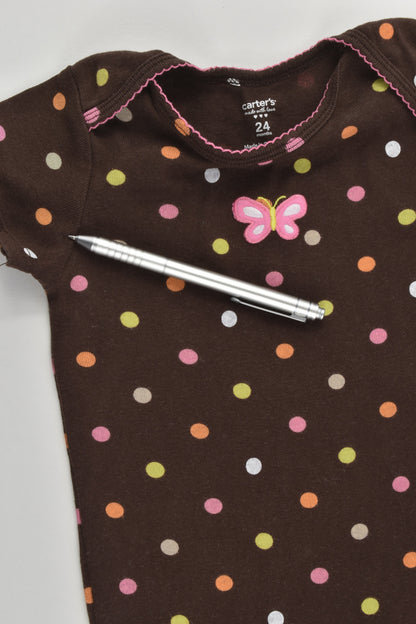 Carter's Size 2 (24 months) Butterfly and Polka Dots Bodysuit