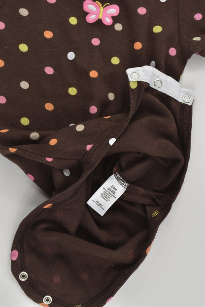 Carter's Size 2 (24 months) Butterfly and Polka Dots Bodysuit