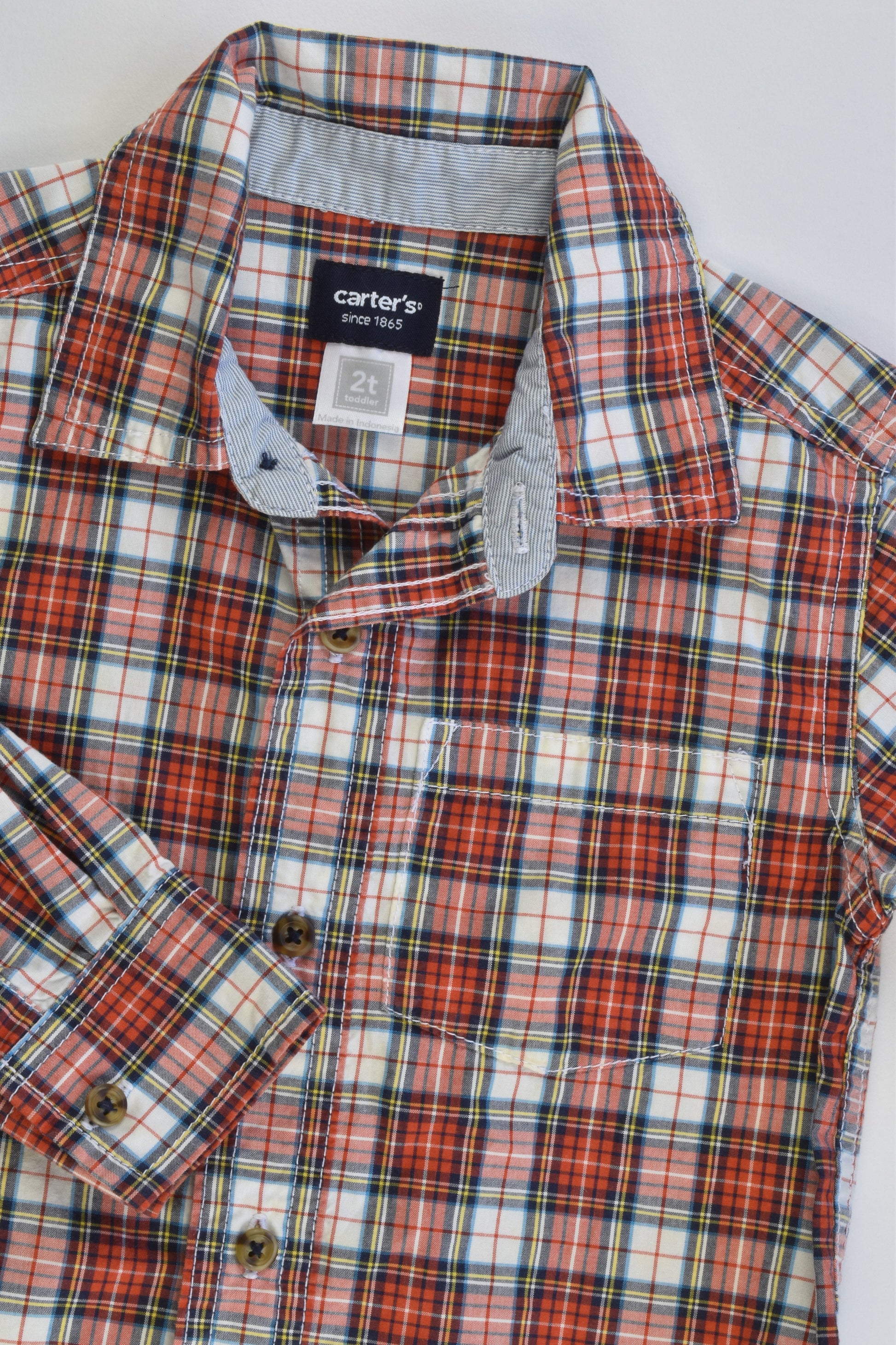 Carter's Size 2 Checked Collared Shirt