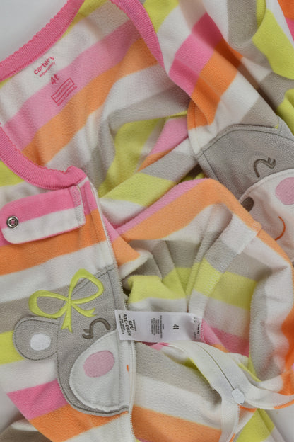 Carter's Size 4 Striped Fleece Footed One Piece