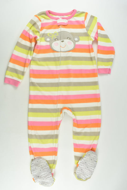 Carter's Size 4 Striped Fleece Footed One Piece
