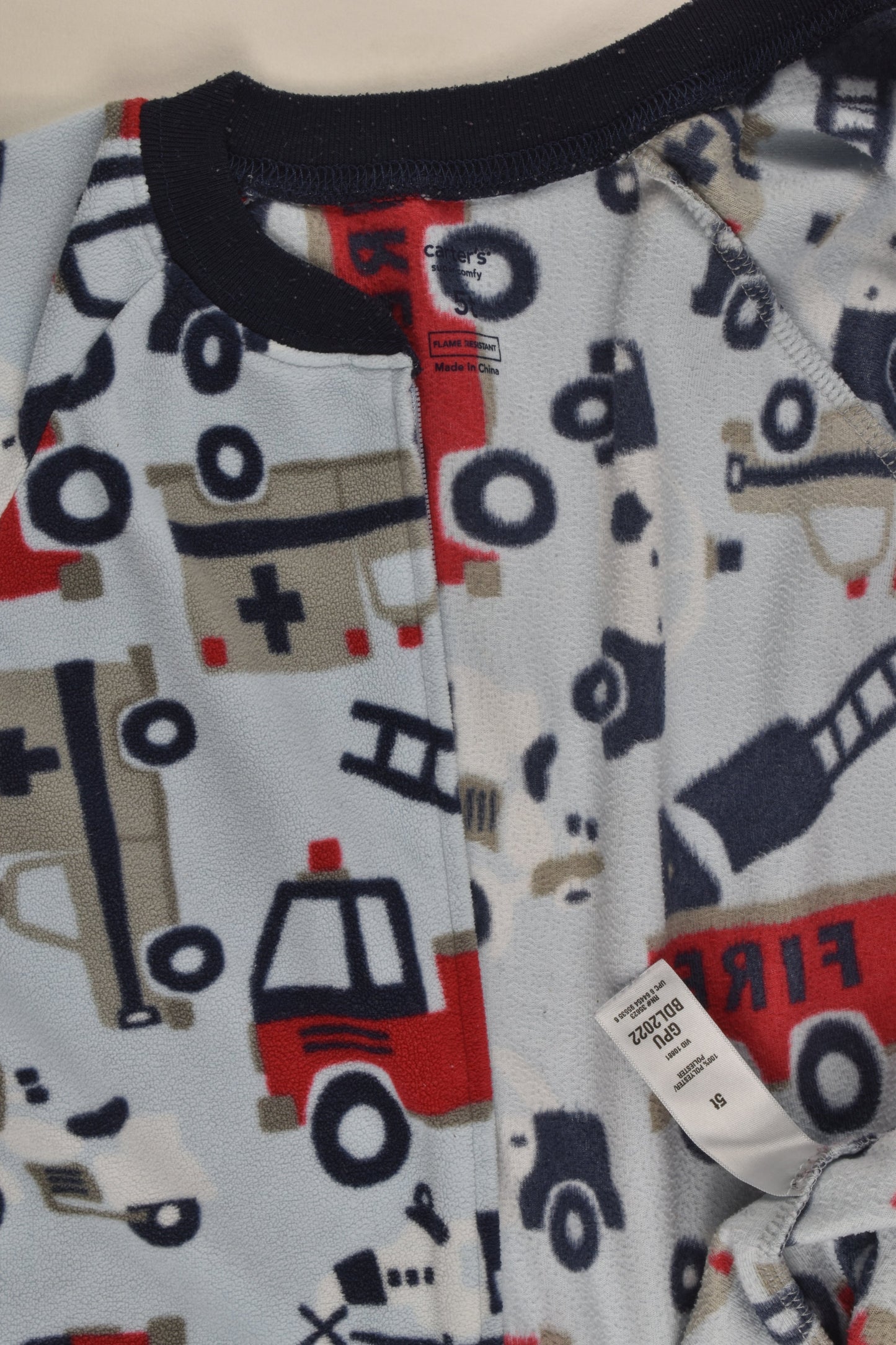 Carter's Size 5 Emergency Vehicles Fleece One Piece