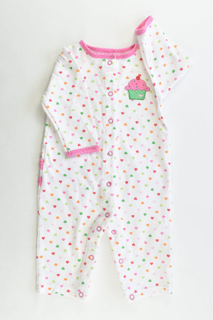 Carter's Size 6 months (00) Ruffle Back Cupcake and Love Hearts Romper