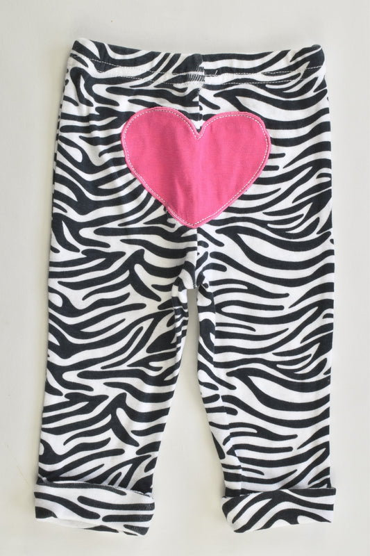 Carter's Size 6 months Zebra Leggins with Loveheart at the back