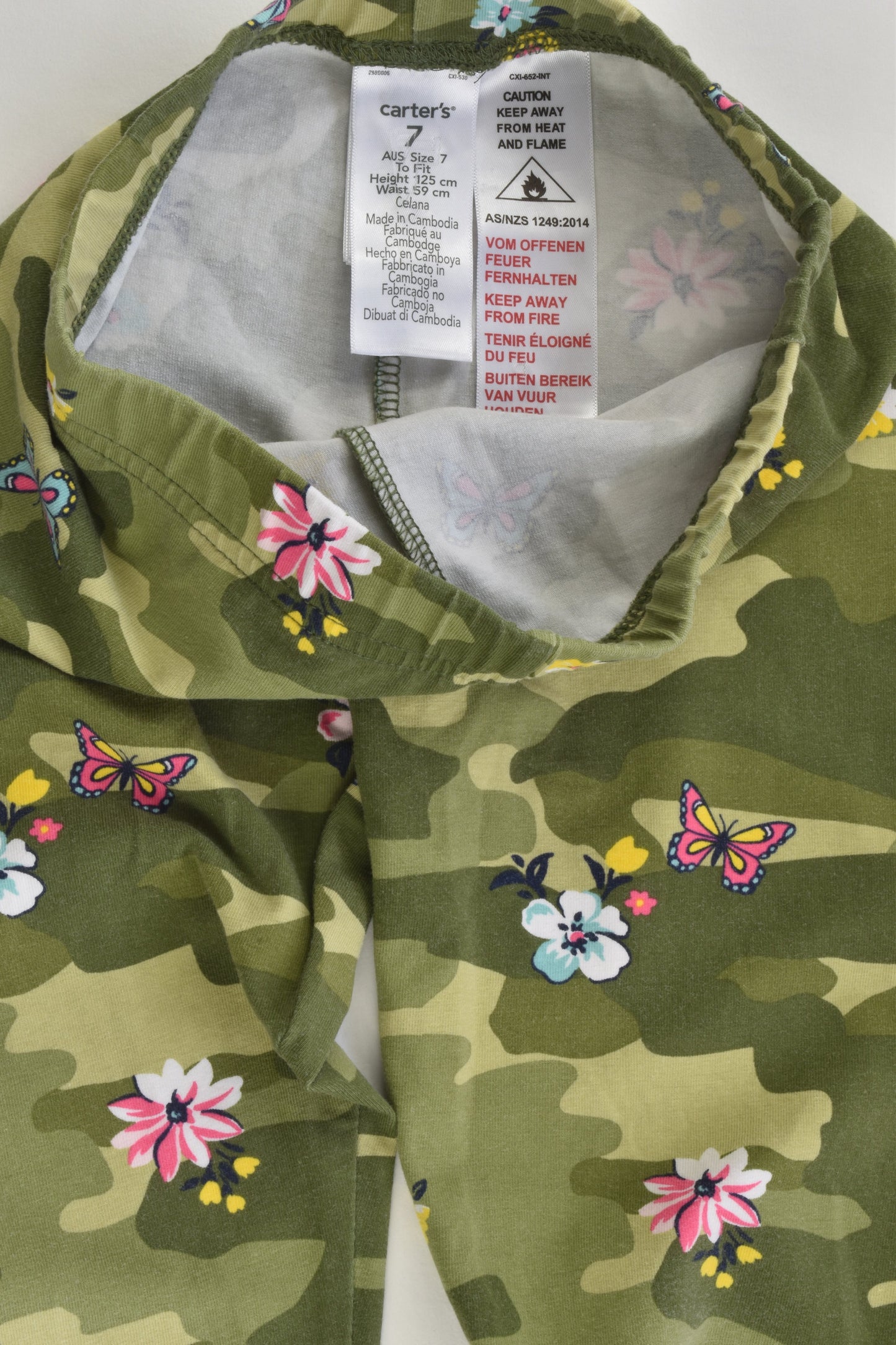 Carter's Size 7 Camouflage Floral Leggings