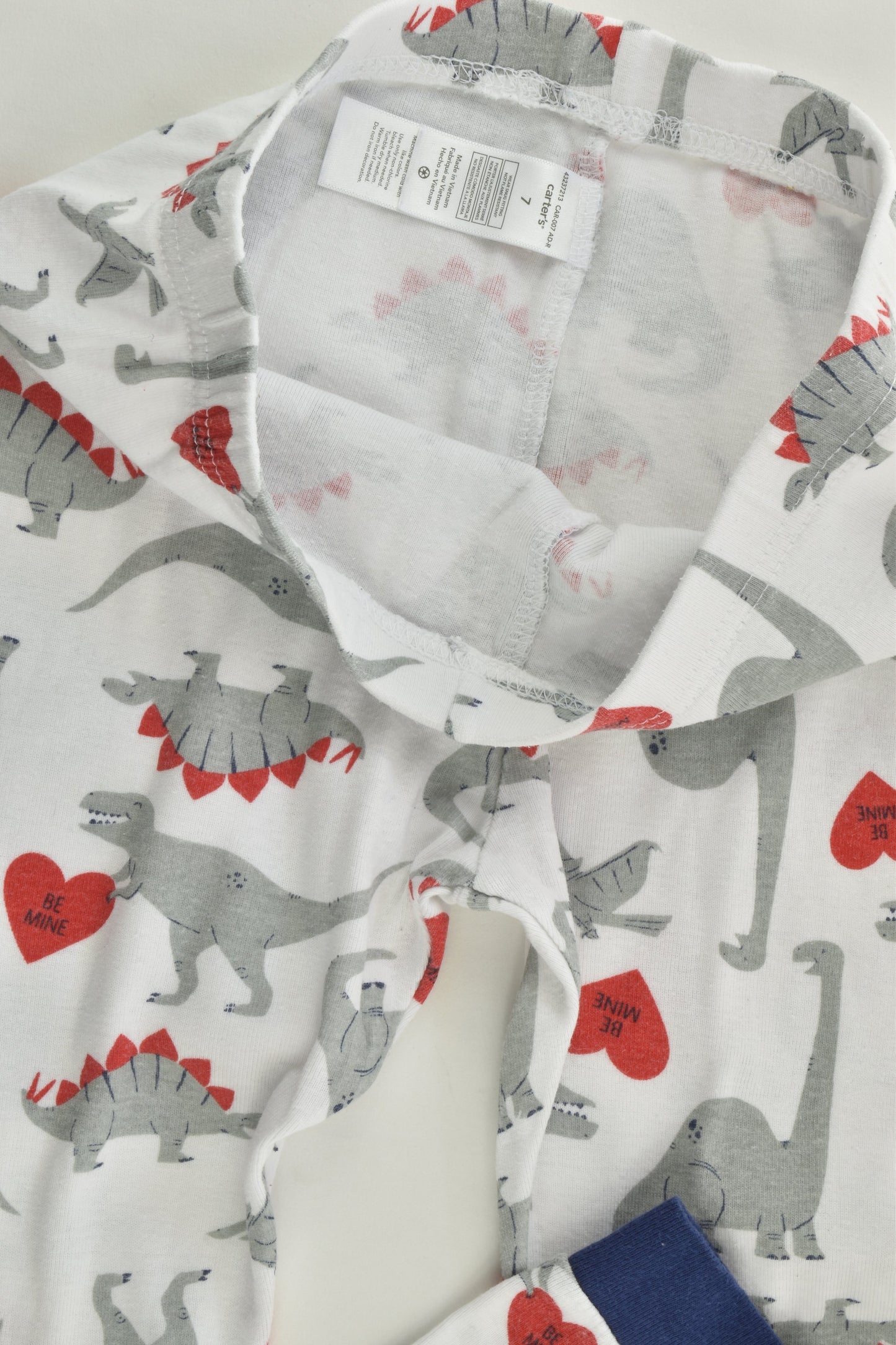 Carter's Size 7 Dinosaur 'Be Mine' Pj Set