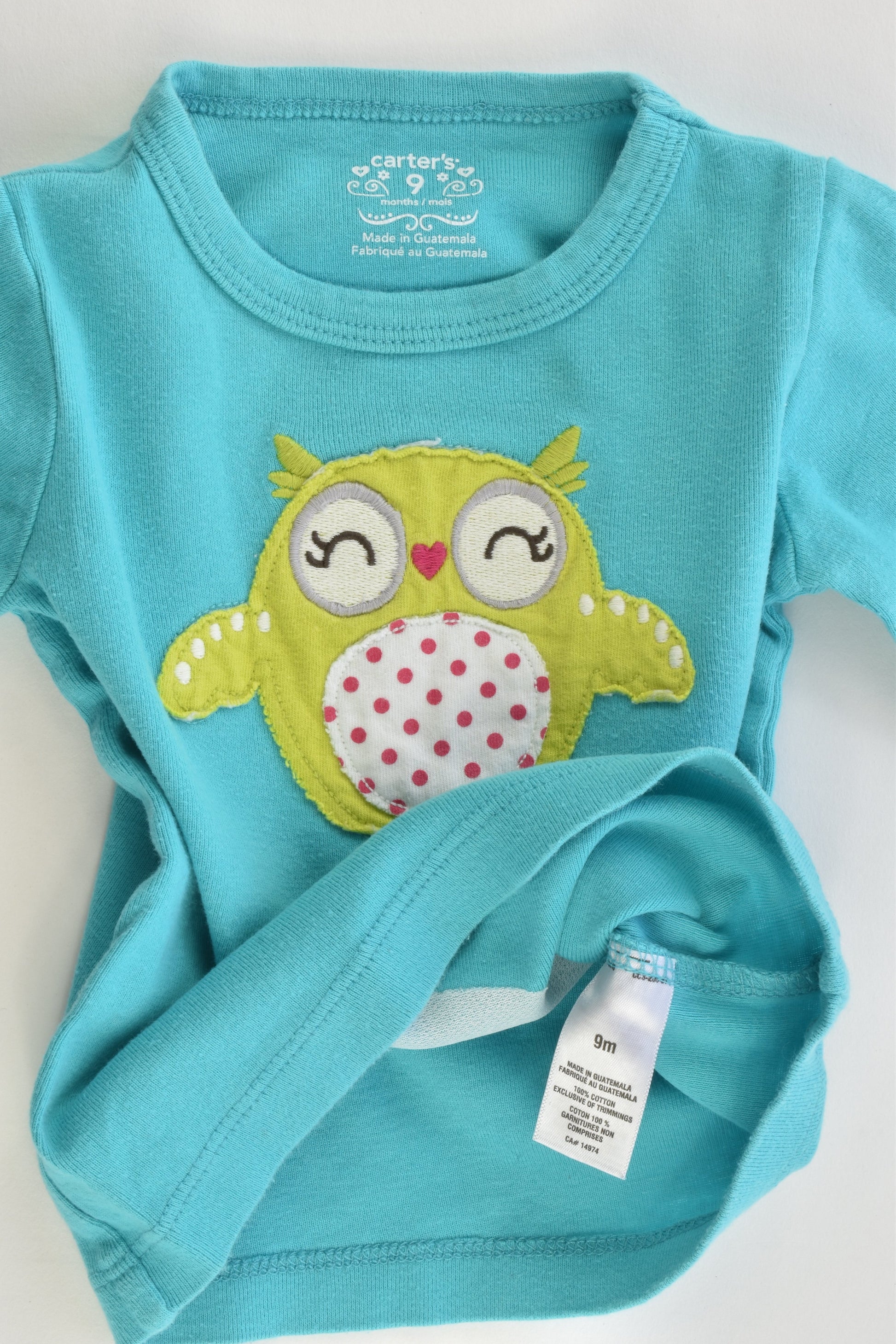 Carter's Size 9 months Owl Top