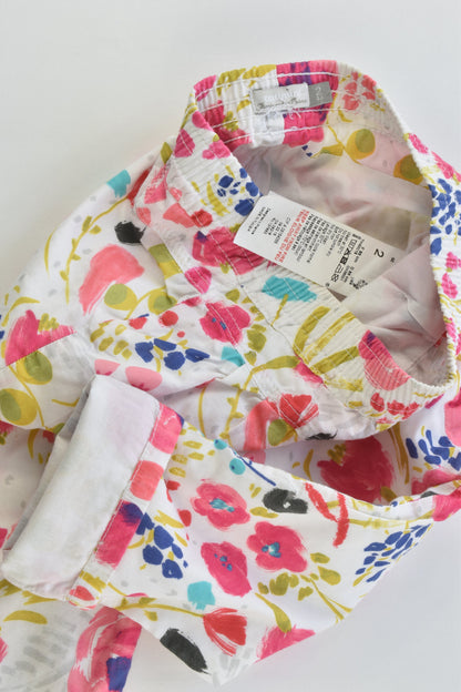 Catimini (France) Size 1-2 (2 years, 86 cm) Lined Floral Pants