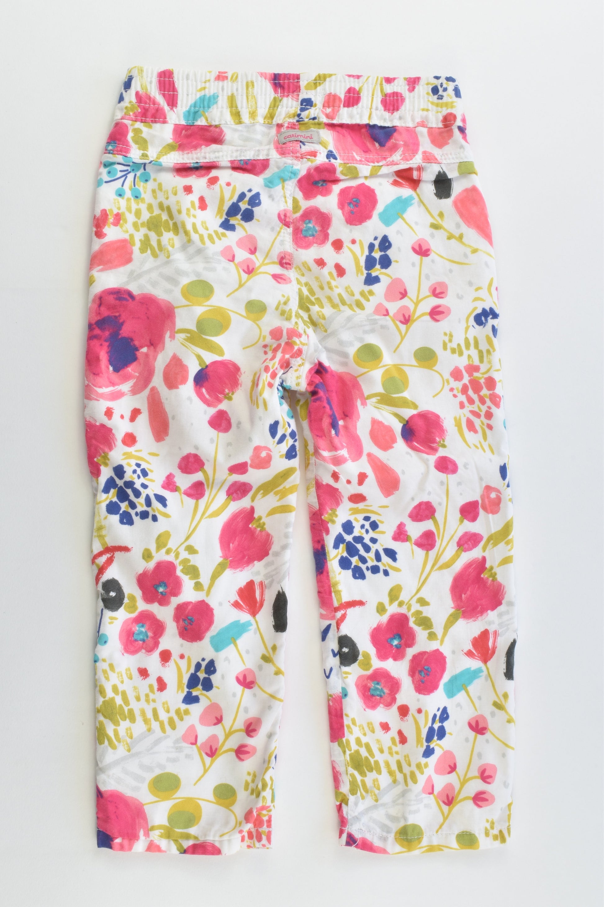 Catimini (France) Size 1-2 (2 years, 86 cm) Lined Floral Pants